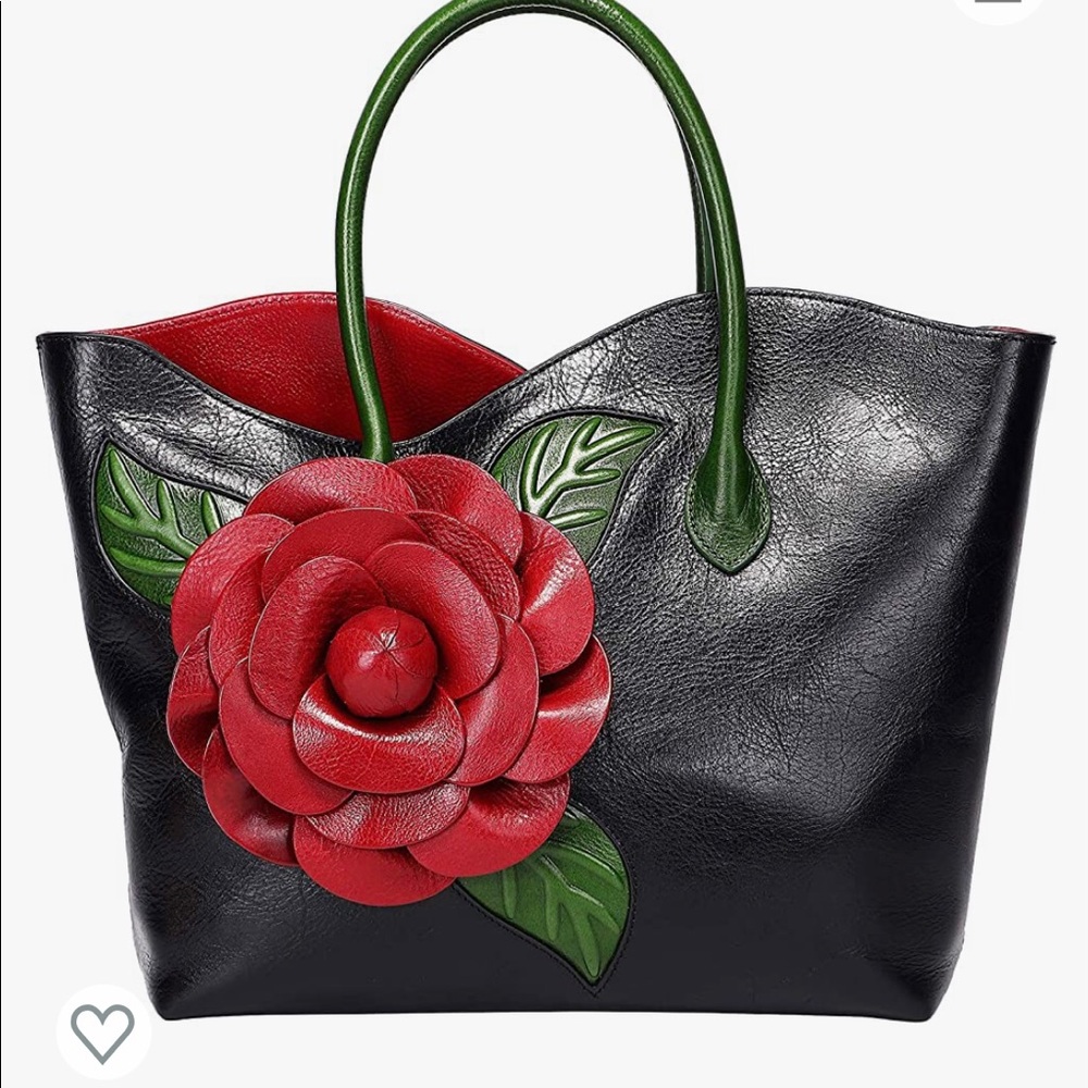 PIJUSHI Designer Genuine Leather Handbags   Women Satchel Flower Handbag